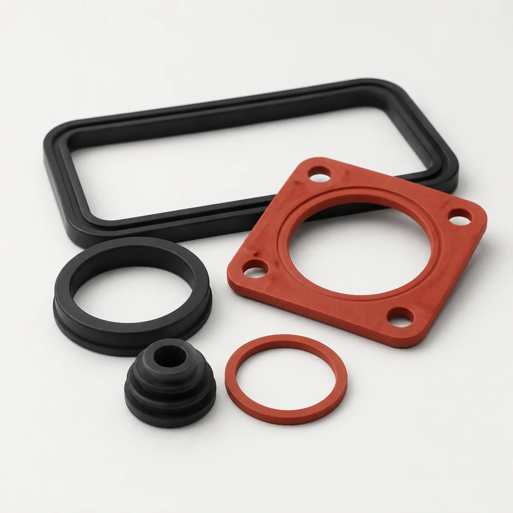 Representative moulded silicone gaskets and seals