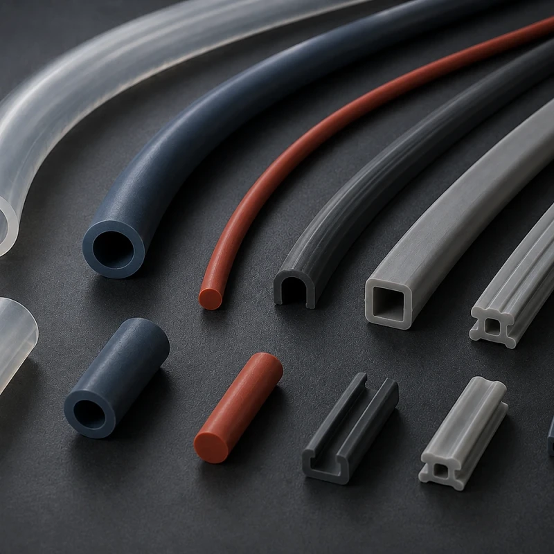 Representative extruded silicone tubing and hose product forms