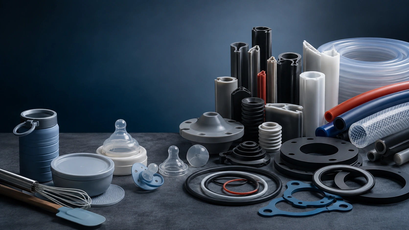 Representative silicone product portfolio spanning industrial, extrusion and consumer product families